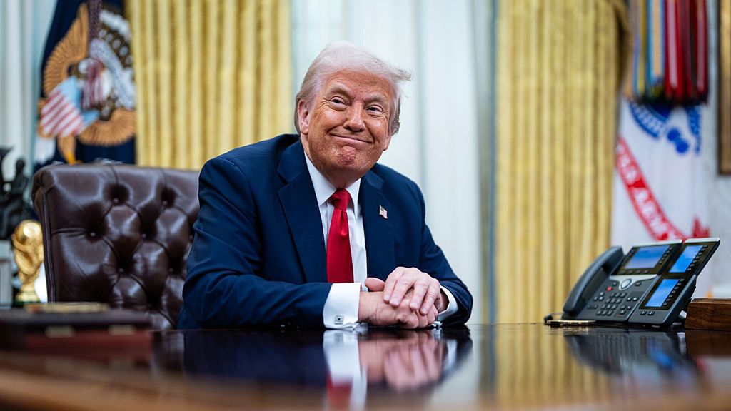 Trump To Target Ticket Scalping, Fees With New Executive Order
US President Donald Trump during an executive order signing in the Oval Office of the White House in Washington, DC, US, on Monday, March 31, 2025. The order directs the Federal Trade Commission to work with the Department of Justice to ensure that competition laws are enforced in the concert and entertainment industry, and pushes state consumer protection authorities on enforcement. Photographer: Al Drago/Bloomberg via Getty Images
Bloomberg
north american, u.s. government, us, the white house, americas, government news, 2025uspolitics, smile, smiles, u.s.a., american, executive order signing, united states of america, eo