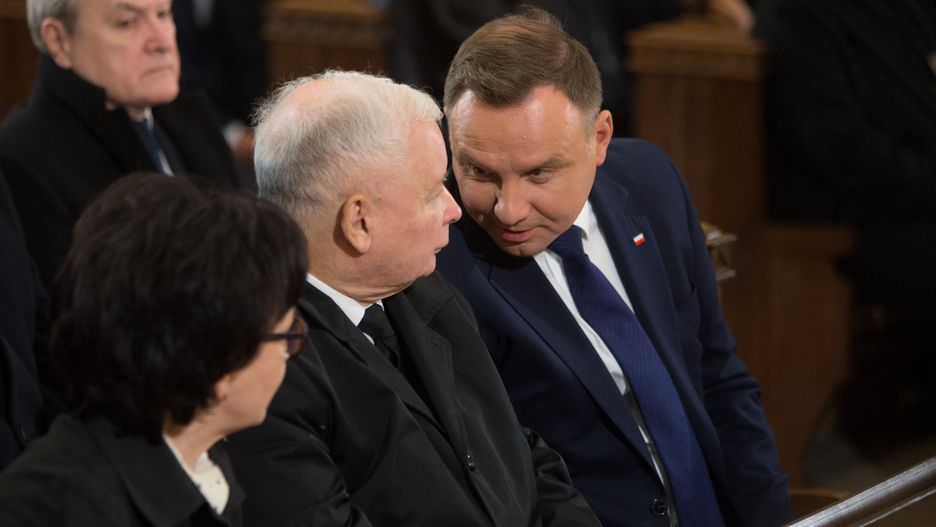 Msza zalobna Kornela MorawieckiegoWarszawa, 05.10.2019. Katedra Polowa Wojska Polskiego. Msza zalobna Kornela Morawieckiego N/z Marszalek sejmu Elzbieta Witek, Prezes PiS Jaroslaw Kaczynski, Prezydent Andrzej Duda.,Image: 475243593, License: Rights-managed, Restrictions: , Model Release: no, Credit line: Tomasz Jedrzejowski / ForumTomasz Jedrzejowski / Forumpolityka, polityk, msza, zalobna, pogrzeb, Kornel Morawiecki, marszalek, senior, ojciec, premiera, posel, solidarnosc, walczaca, opozycja, komunizm, walka, uroczystosci, katedra, polowa, wojska polskiego, Marszalek sejmu Elzbieta Witek, Prezes PiS Jaroslaw Kaczynski, Prezydent Andrzej Duda