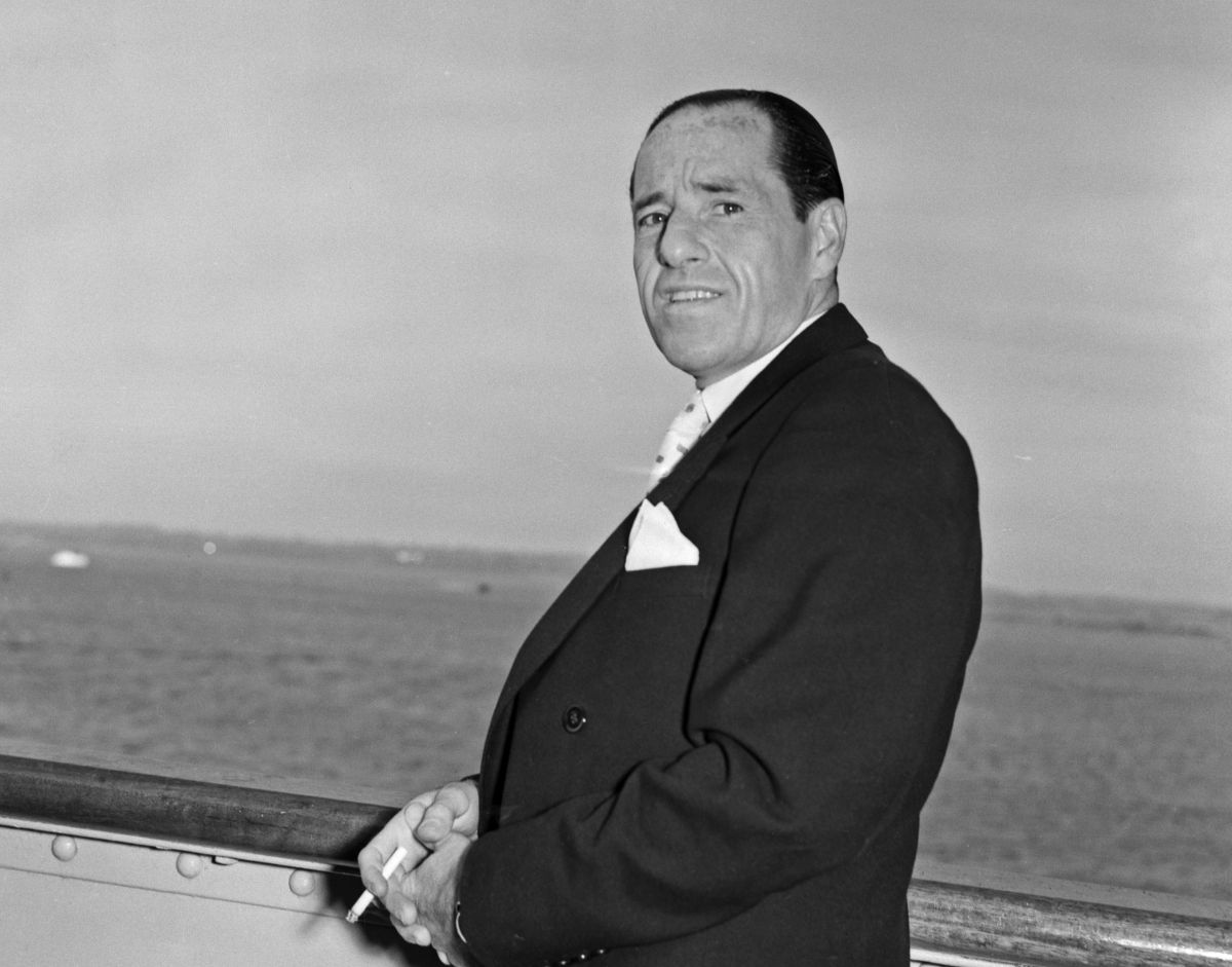 William "Billy" Hill na pokładzie wycieczkowca w 1955 r.