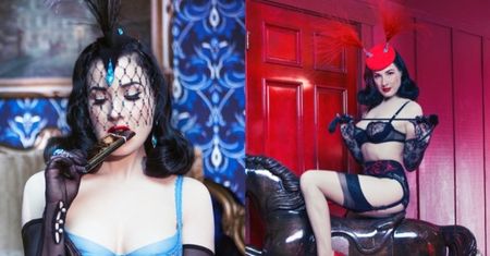 Dita Von Teese w reklamie bielizny