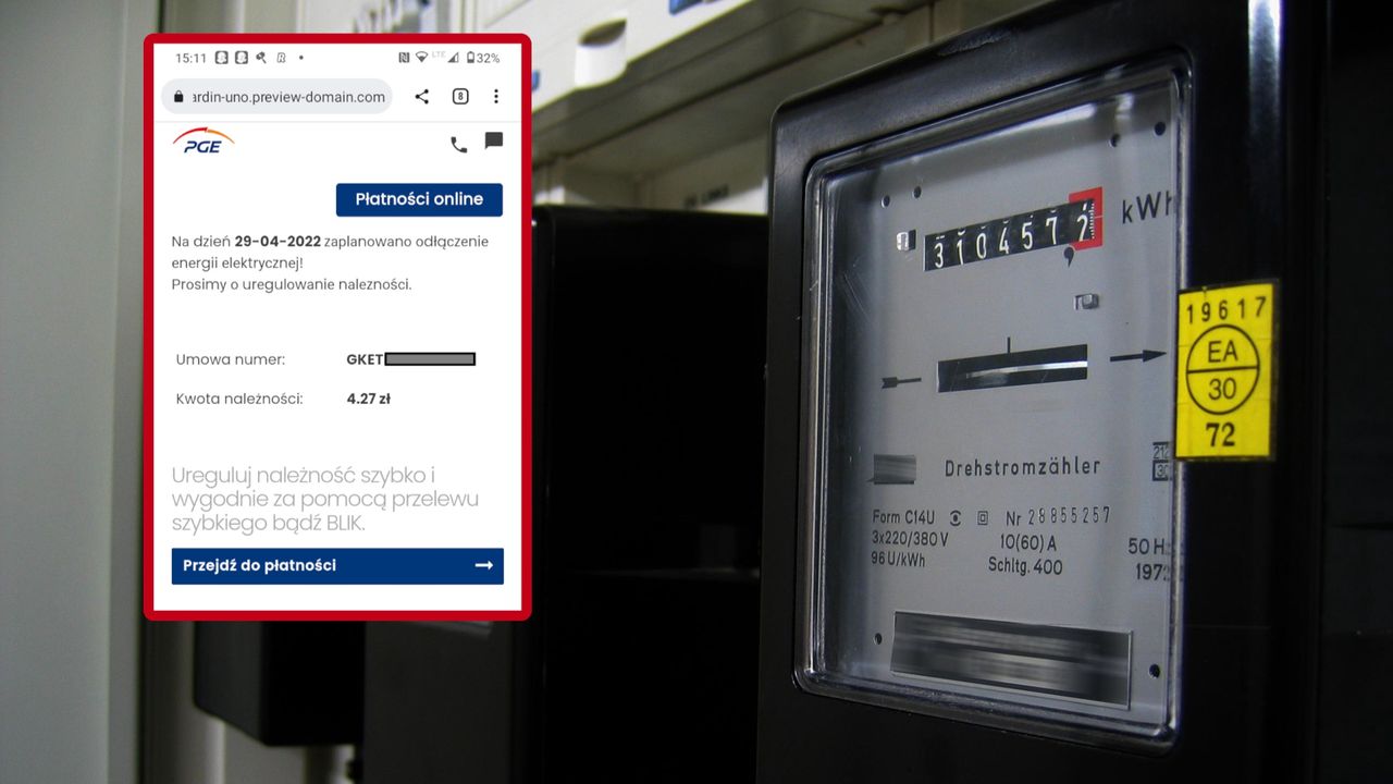 SMS o wyłączeniu prądu: tak wygląda fałszywy serwis płatności