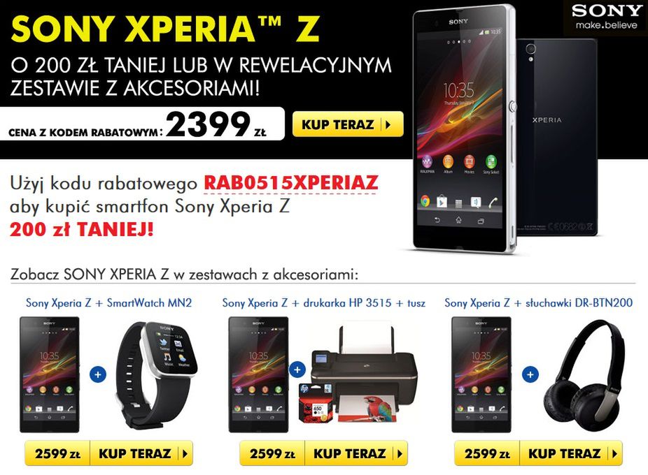 Xperia Z w zestawie taniej w ofercie RTV EURO AGD 2