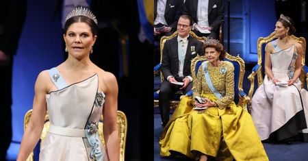 Księżniczka Wiktoria i królowa Sylwia BIJĄ PO OCZACH BOGACTWEM podczas ceremonii wręczenia Nagrody Nobla. Robią wrażenie?