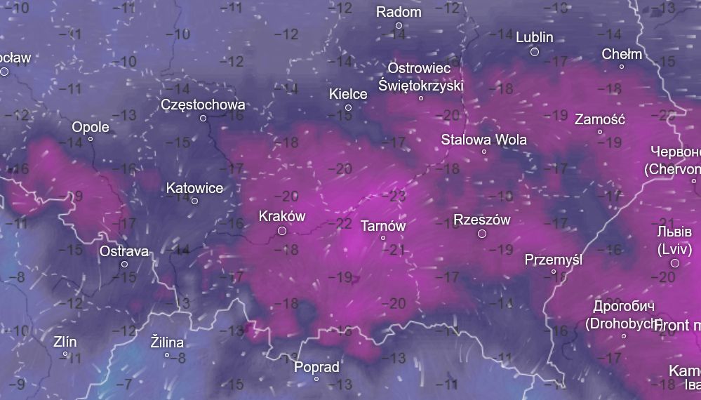 Temperatura we wtorkowy poranek na południowym wschodzie kraju