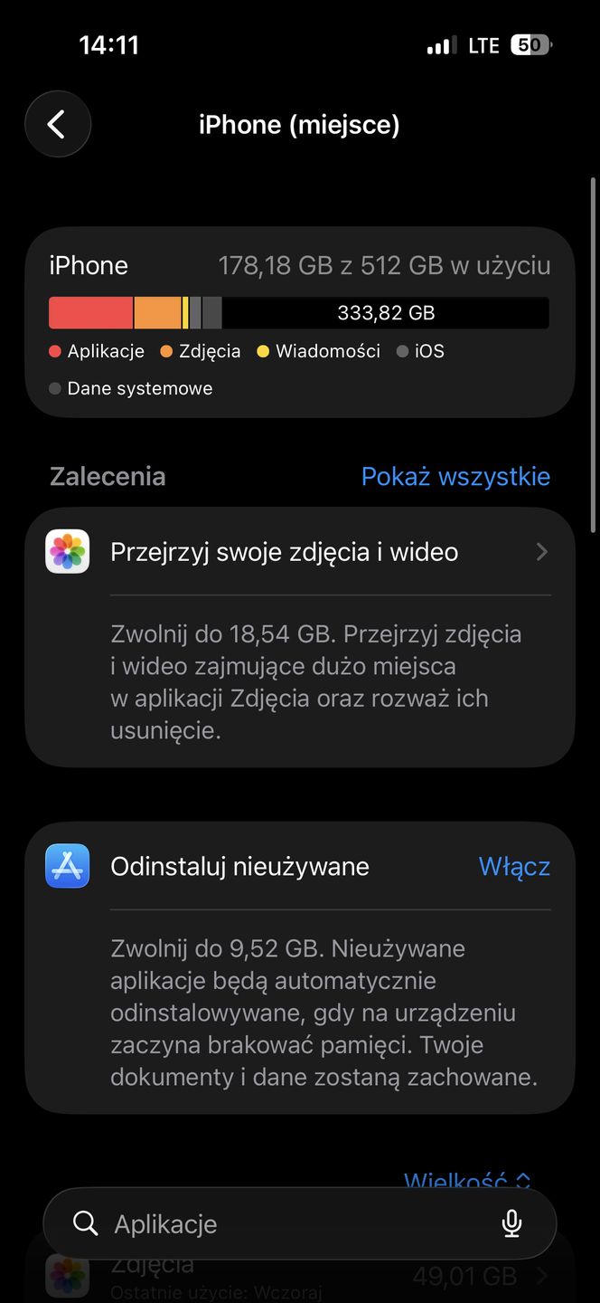 Informacje o pamięci w iOS