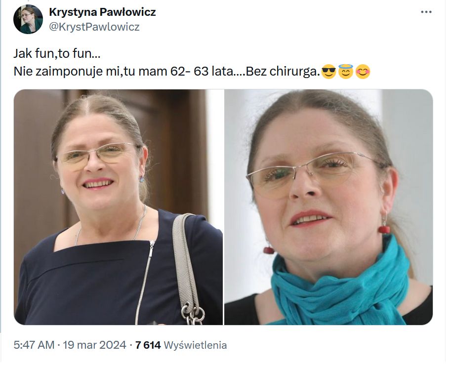 Krystyna Pawłowicz porównuje się do Demi Moore