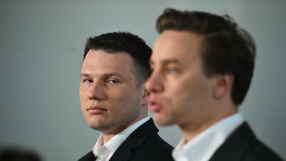 Konferencja wsp�?przewodnicz?cych Konfederacji
28.03.2023 Warszawa Konferencja wspolprzewodniczacych Konfederacji Krzysztofa Bosaka i Slawomira Mentzena fot. Zbyszek Kaczmarek/REPORTER n/z Slawomir Mentzen Krzysztof Bosak
Zbyszek Kaczmarek/REPORTER