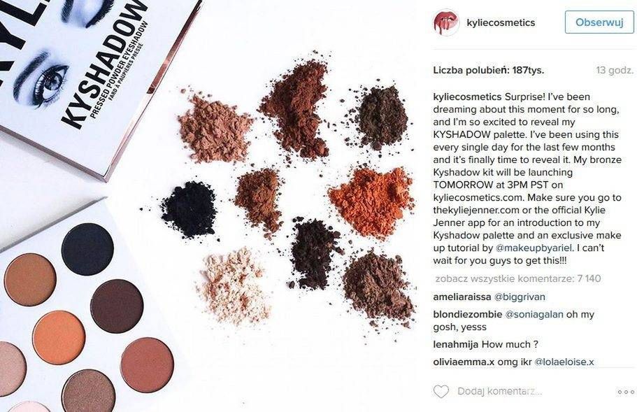 Kyshadow, paleta cieni do powiek "Bronze" Kylie Jenner