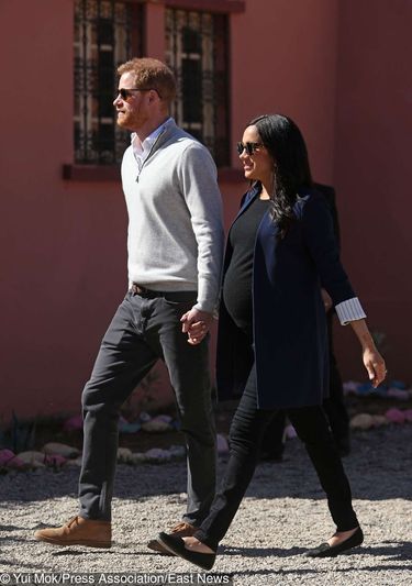 The Duke and Duchess of Sussex arrive to invest Michael McHugo, the founder of 'Education for All', with an MBE during their visit to the original 'Education For All' boarding house in Asni Town, Atlas Mountains on the second day of their tour of Morocco.