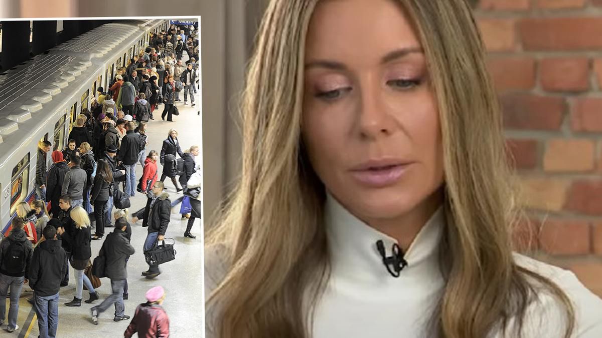 Małgorzata Rozenek przed stacją metra