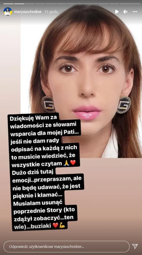 Marianna Schreiber o dramacie córeczki