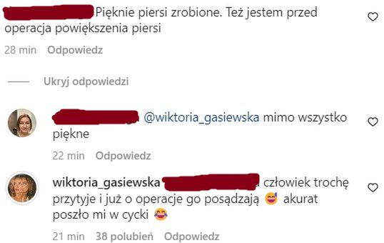 Wiktoria Gąsiewska odpiera zarzuty