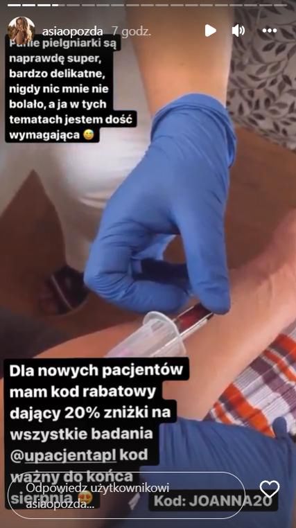 Joanna Opozda - pobieranie krwi