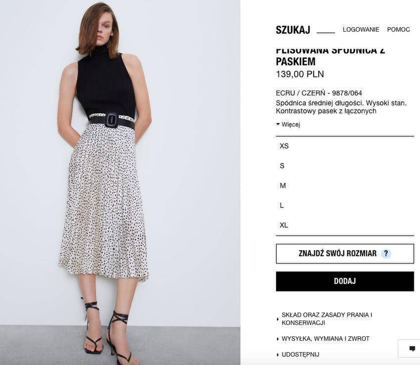 Spódnica midi w kropki – Zara