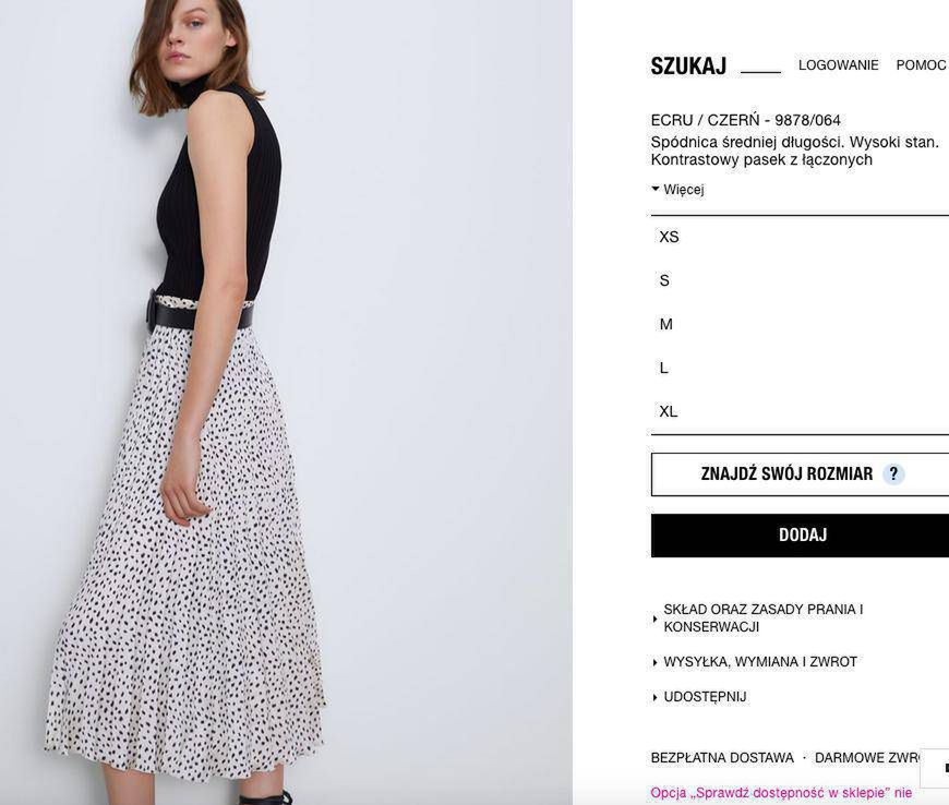 Spódnica midi w kropki – Zara