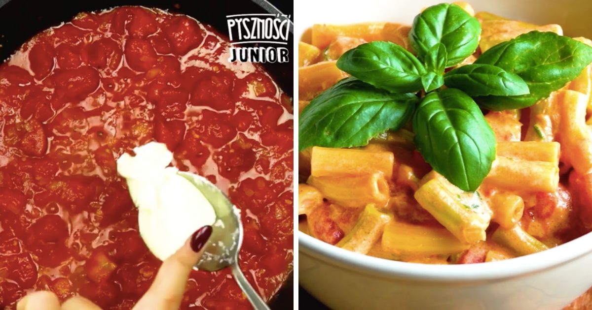 Serowo-pomidorowy makaron