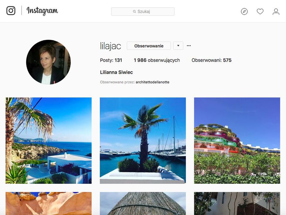 Profil Liliany Siwiec na Instagramie
