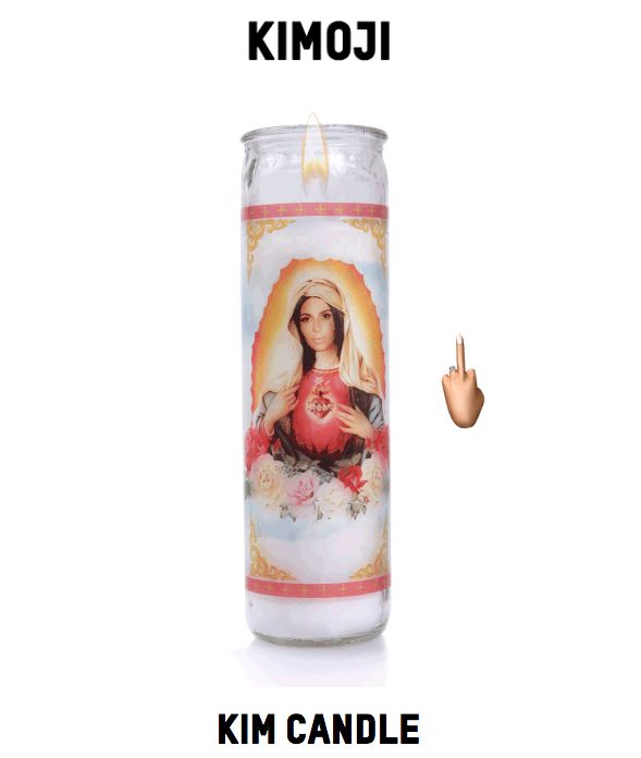 Świeca z Kim Kardashian jako Matką Boską