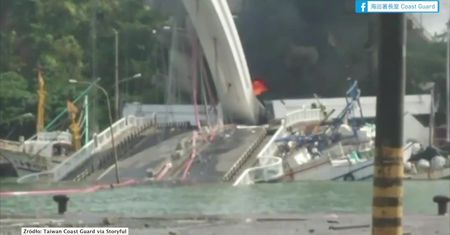 We wschodnim Tajwanie zawalił się most. Są zaginieni i ranni