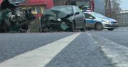 Policyjny pościg i czołowe zderzenie dwóch samochodów w Ostródzie.