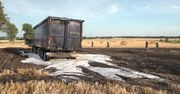 Płonąca ciężarówki wywołała pożar ścierniska na Dolnym Śląsku