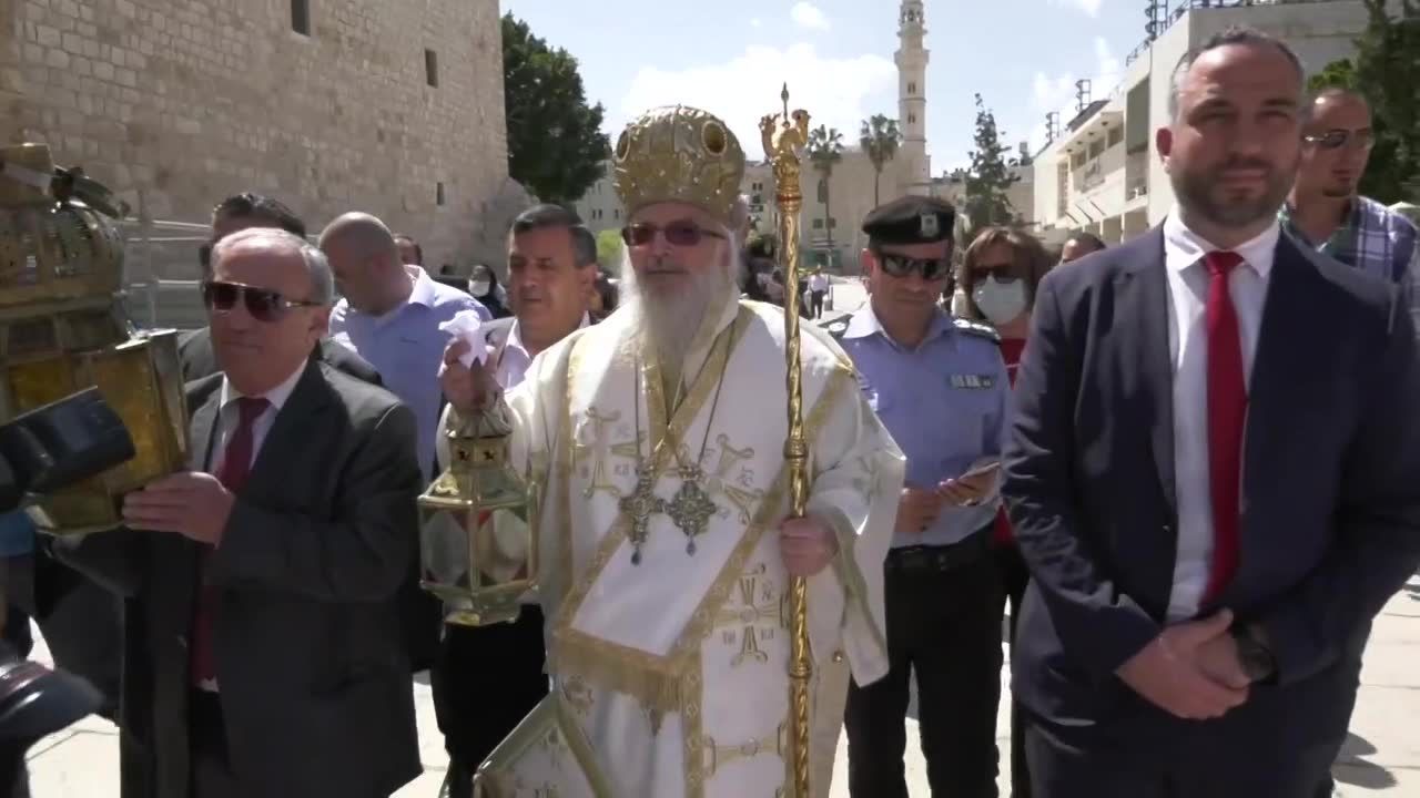 Obchody prawosławnej Wielkanocy w Bazylice Grobu Świętego w Jerozolimie