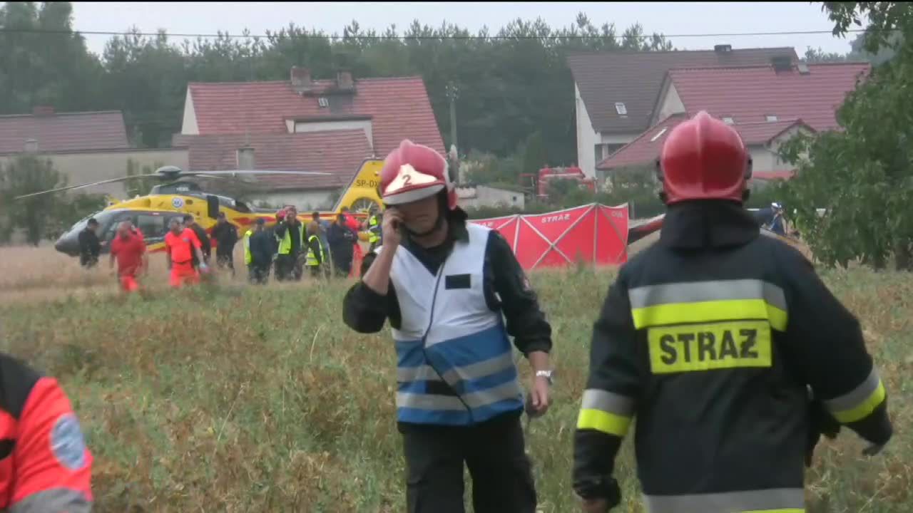 Katastrofa śmigłowca pod Opolem. Dwie osoby zginęły, jedna trafiła do szpitala