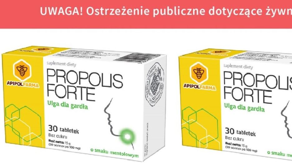 Główny Inspektorat Sanitarny przebadał produkt Propolis Forte i wykrył znaczne przekroczenie jednej z substancji