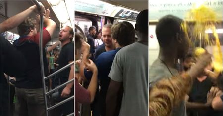Rozpętał w metrze rasistowską awanturę. Pasażerowie szybko dali mu nauczkę