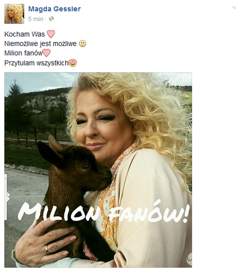 Magda Gessler ma milion fanów