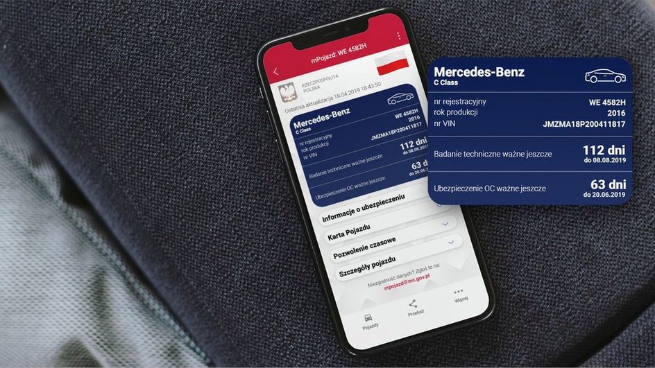 mPojazd, czyli dowód rejestracyjny i OC w smartfonie. Aplikacja mObywatel zaktualizowana 1