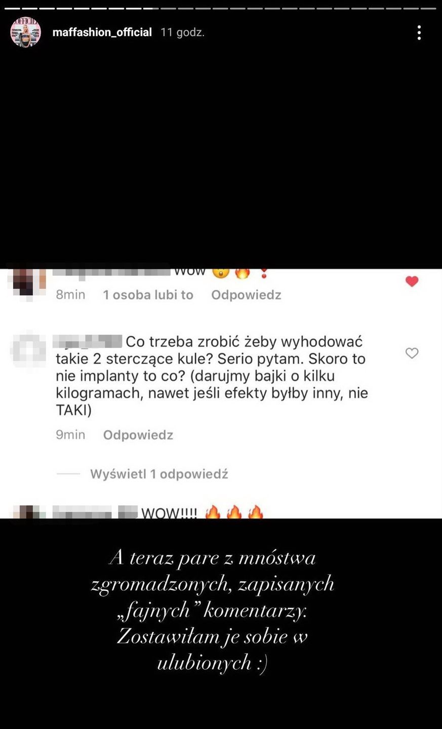 Maffashion odpiera zarzuty o powiększenie biustu i apeluje o empatię