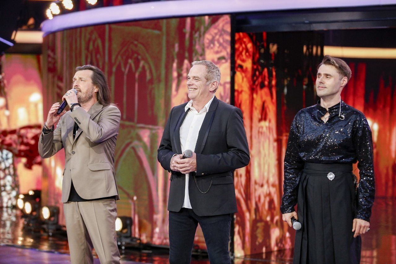 Niesamowity tercet na urodzinach Jacka Cygana: Garou, Piotr Cugowski i Marcin Januszkiewicz w piosence &#34;Belle&#34;