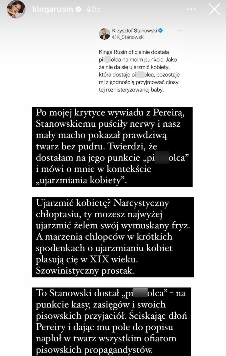 Ostra wymiana zdań między Rusin a Stanowskim