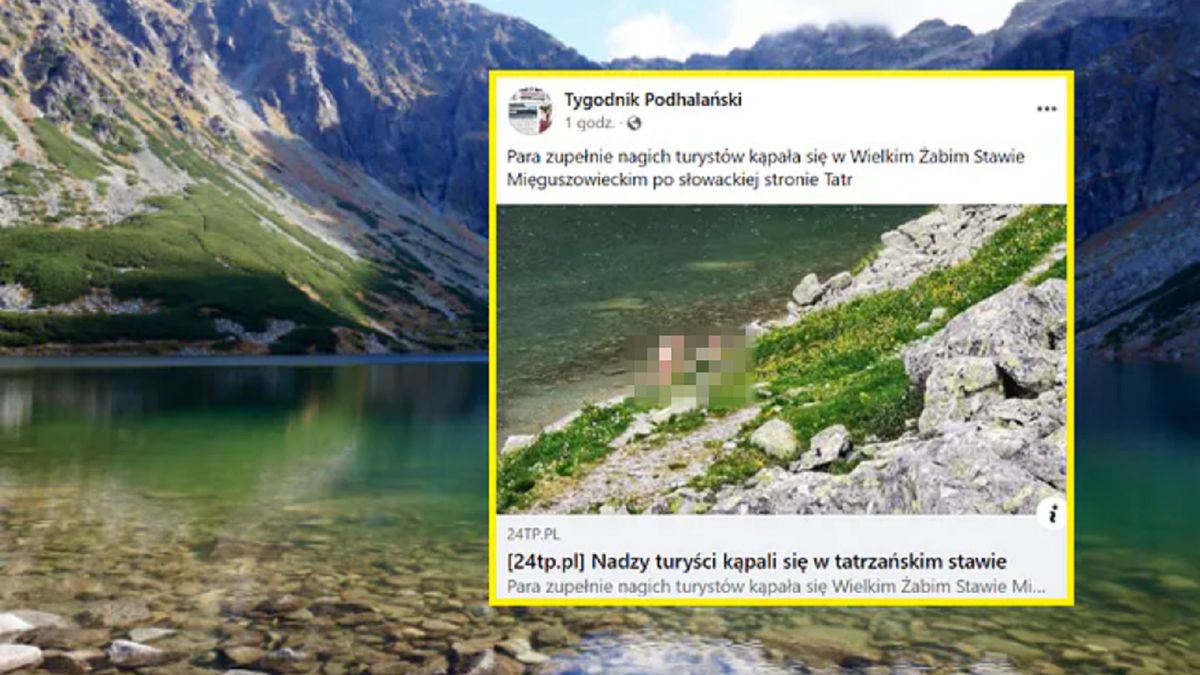 Turyści pozbyli się ubrań i wskoczyli do stawu