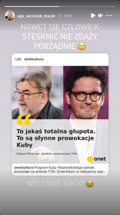 Agnieszka Woźniak-Starak też dała się nabrać Kubie Wojewódzkiemu