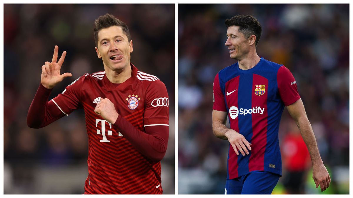 Zdjęcie okładkowe artykułu: Getty Images / Alex Grimm i Eric Alonso  / Na zdjęciu: Robert Lewandowski jako piłkarz Bayernu i Barcelony