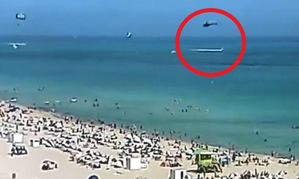 Helikopter spadł do oceanu tuż przy samej plaży