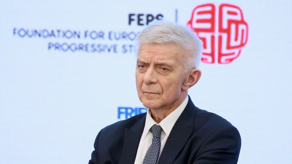 Debata o UE na Akademii Leona Ko?mi?skiego
Fot. Pawel Wodzynski/East News, Warszawa, 03.03.2023. Debata "Ku strategicznej niezaleznosci Unii Europejskiej" na Akademii Leona Kozminskiego.
N/z: Marek Belka
Pawel Wodzynski