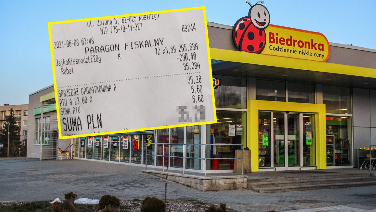 Użytkownik aplikacji pepper.pl pokazał paragon z biedronki.