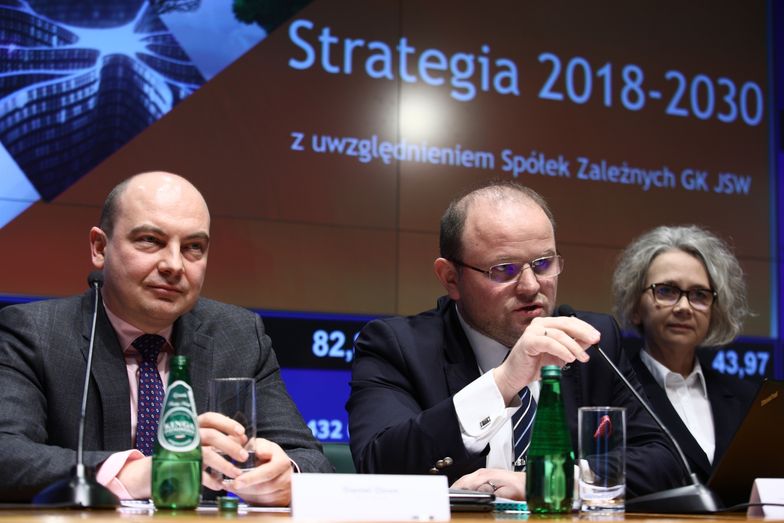 Zarząd JSW podczas prezentacji strategii spółki na GPW.