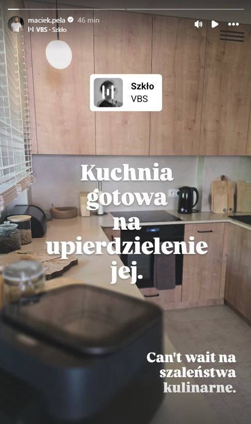 Maciej Pela nadaje z nowej kuchni