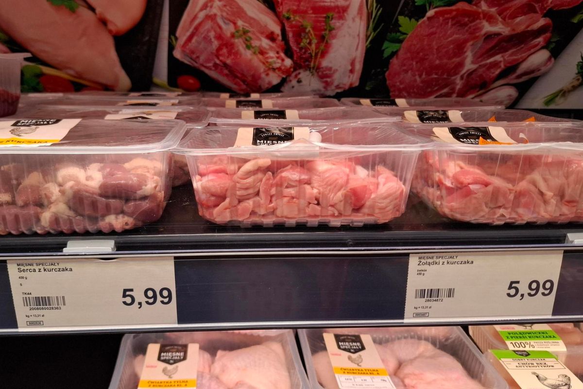 Ceny żołądków i serc drobiowych w Aldi