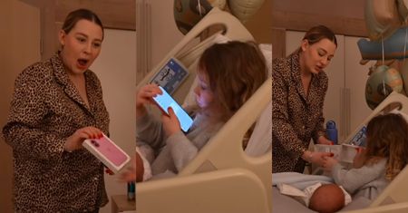 UWAGA: 5-letnia córka Andziaks poznała brata, a w nagrodę dostała... IPHONE'A. Fajnie? (WIDEO)