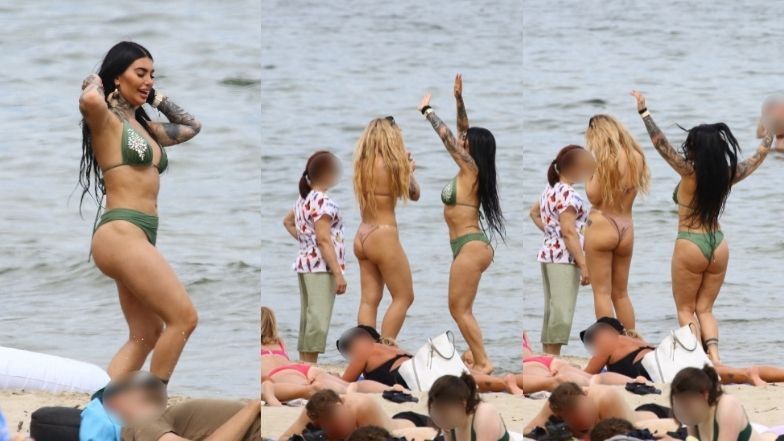 Anna Renusz z "Królowych życia" na plaży w Sopocie