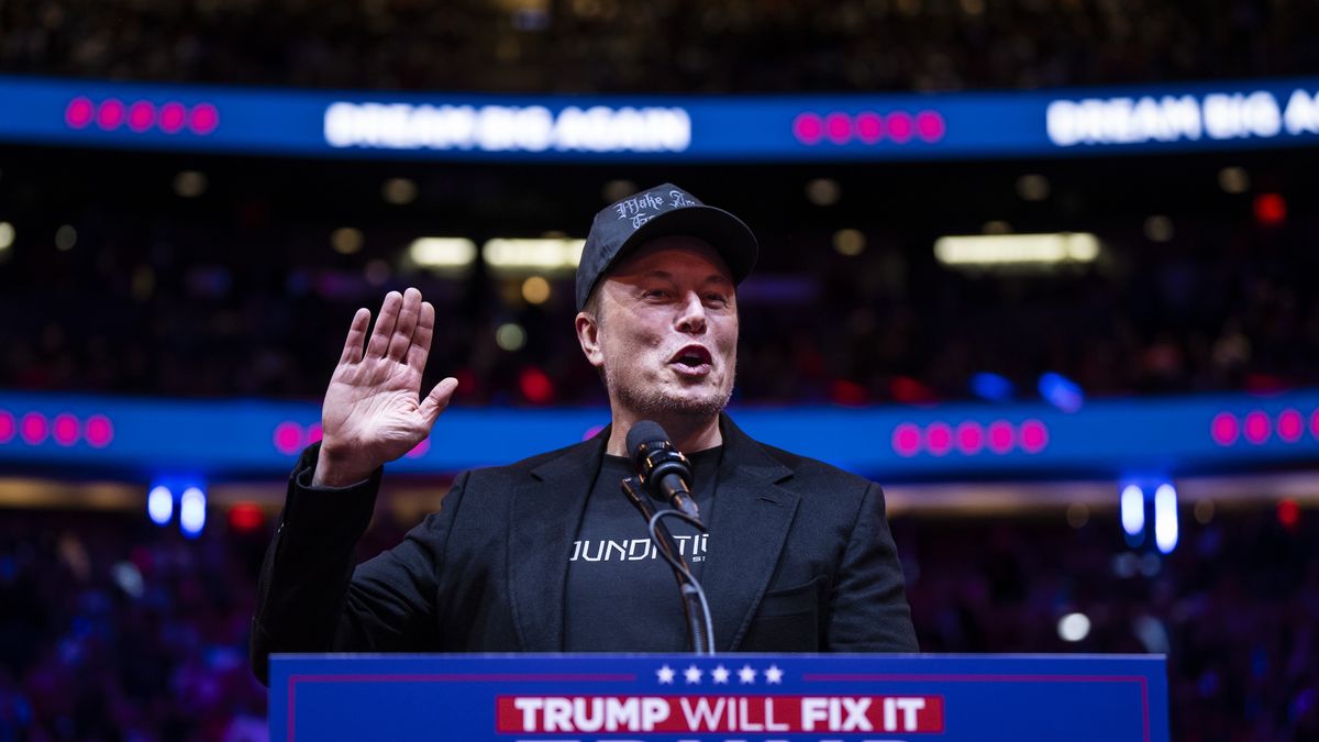 New York, NY - October 28 : Elon Musk speaks before Republican presidential nominee former President Donald Trump at a campaign rally at Madison Square Garden in New York, NY on Sunday, Oct. 27, 2024. (Photo by Jabin Botsford/The Washington Post via Getty Images)