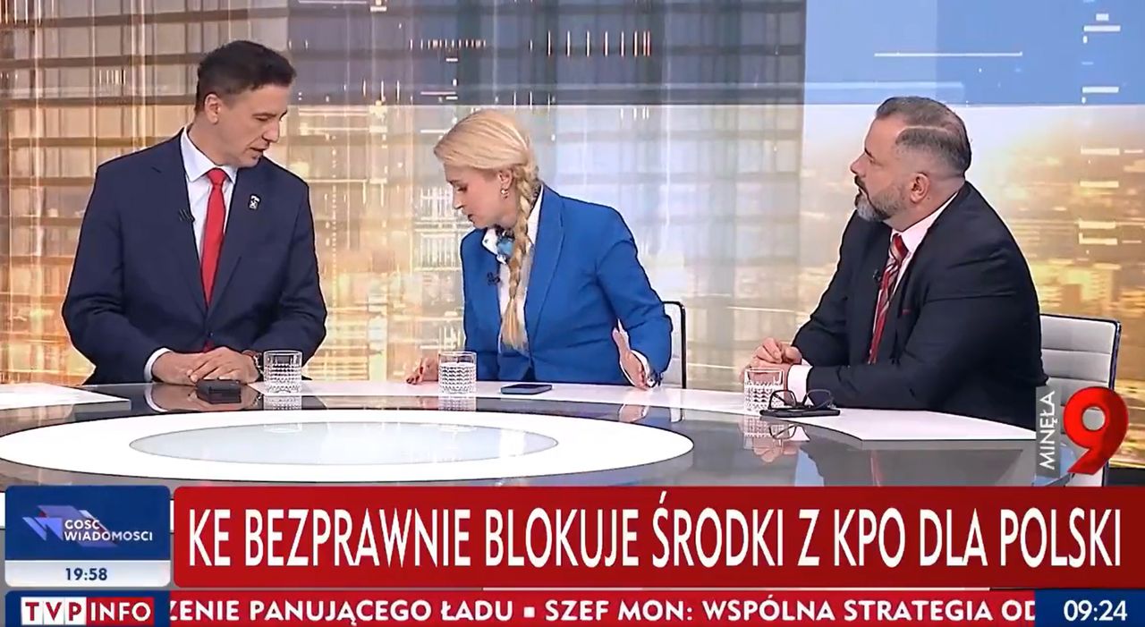 Kuriozalna sytuacja na antenie TVP Info. "Proszę mnie nie kopać!"