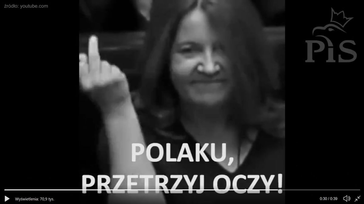 Joanna Lichocka bohaterką spotu PO. "Polaku, przetrzyj oczy"