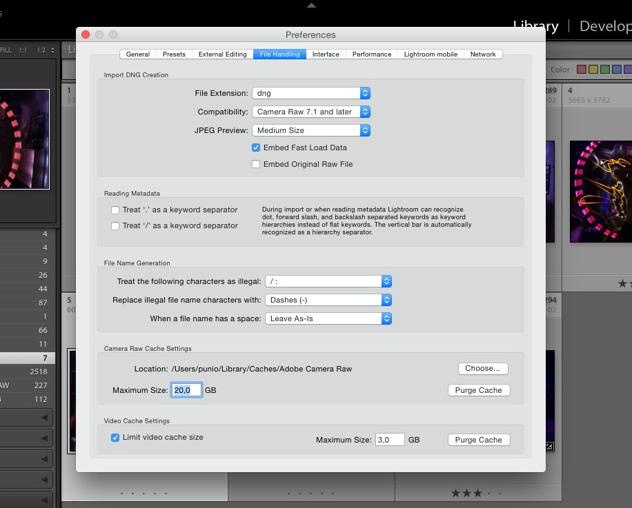 Wolny Lightroom? Spróbujcie powiększyć pamięć podręczną 2