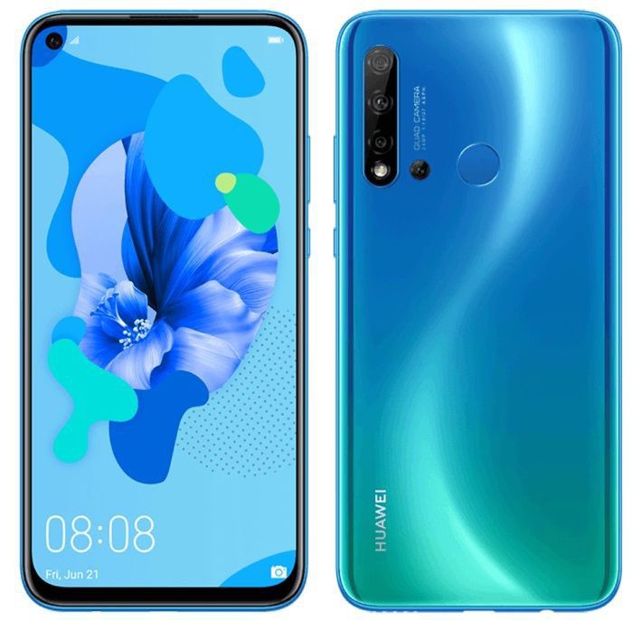 Huawei P20 Lite 2019 w pełnej krasie. Ma ekran z otworem i poczwórny aparat główny 3